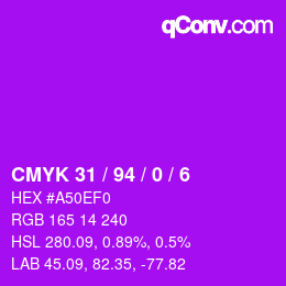 颜色代码: CMYK 31 / 94 / 0 / 6 | qconv.com