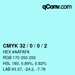 カラーコード: CMYK 32 / 0 / 0 / 2 | qconv.com