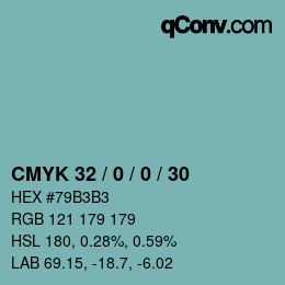 Código de color: CMYK 32 / 0 / 0 / 30 | qconv.com