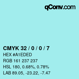 Color code: CMYK 32 / 0 / 0 / 7 | qconv.com