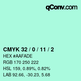 Color code: CMYK 32 / 0 / 11 / 2 | qconv.com