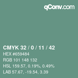 Código de color: CMYK 32 / 0 / 11 / 42 | qconv.com