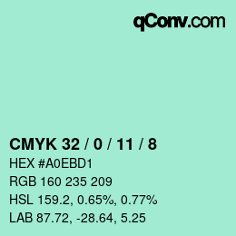 Color code: CMYK 32 / 0 / 11 / 8 | qconv.com