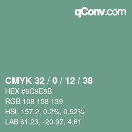 Código de color: CMYK 32 / 0 / 12 / 38 | qconv.com