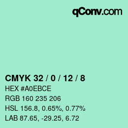 Color code: CMYK 32 / 0 / 12 / 8 | qconv.com