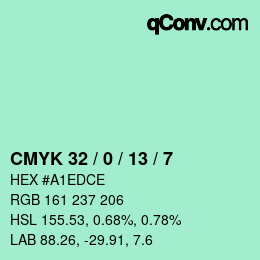 Color code: CMYK 32 / 0 / 13 / 7 | qconv.com