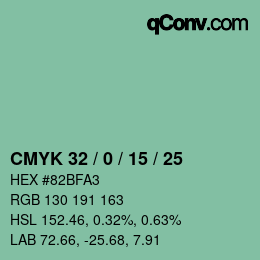 Código de color: CMYK 32 / 0 / 15 / 25 | qconv.com