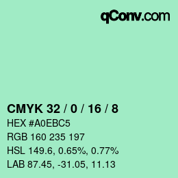 Color code: CMYK 32 / 0 / 16 / 8 | qconv.com