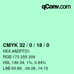 Color code: CMYK 32 / 0 / 18 / 0 | qconv.com