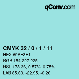 カラーコード: CMYK 32 / 0 / 1 / 11 | qconv.com