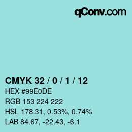 カラーコード: CMYK 32 / 0 / 1 / 12 | qconv.com