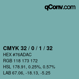 Color code: CMYK 32 / 0 / 1 / 32 | qconv.com