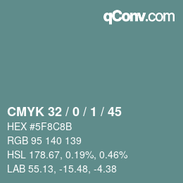 Color code: CMYK 32 / 0 / 1 / 45 | qconv.com