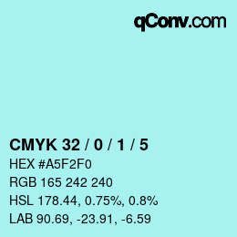 Color code: CMYK 32 / 0 / 1 / 5 | qconv.com