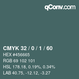 颜色代码: CMYK 32 / 0 / 1 / 60 | qconv.com