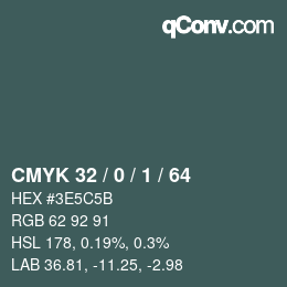 Color code: CMYK 32 / 0 / 1 / 64 | qconv.com