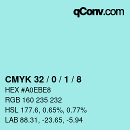 Color code: CMYK 32 / 0 / 1 / 8 | qconv.com