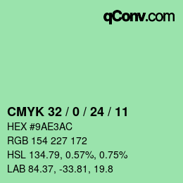 Color code: CMYK 32 / 0 / 24 / 11 | qconv.com