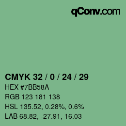 Color code: CMYK 32 / 0 / 24 / 29 | qconv.com
