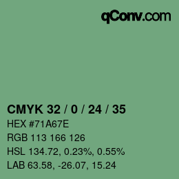 Color code: CMYK 32 / 0 / 24 / 35 | qconv.com