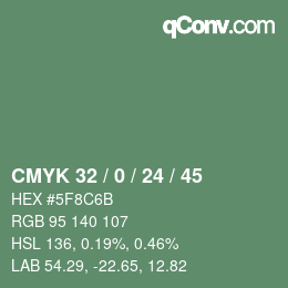 Color code: CMYK 32 / 0 / 24 / 45 | qconv.com