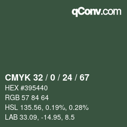 颜色代码: CMYK 32 / 0 / 24 / 67 | qconv.com