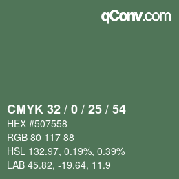 Color code: CMYK 32 / 0 / 25 / 54 | qconv.com