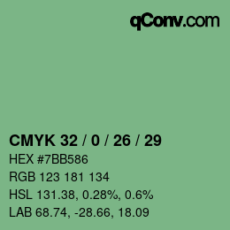 Código de color: CMYK 32 / 0 / 26 / 29 | qconv.com