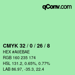 Color code: CMYK 32 / 0 / 26 / 8 | qconv.com