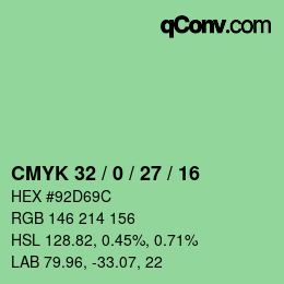 Color code: CMYK 32 / 0 / 27 / 16 | qconv.com