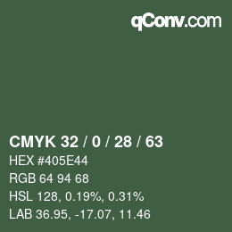 カラーコード: CMYK 32 / 0 / 28 / 63 | qconv.com