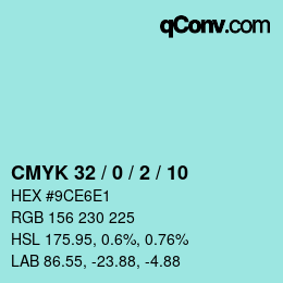 カラーコード: CMYK 32 / 0 / 2 / 10 | qconv.com
