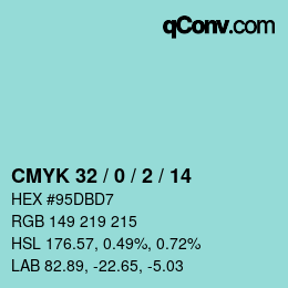 Color code: CMYK 32 / 0 / 2 / 14 | qconv.com
