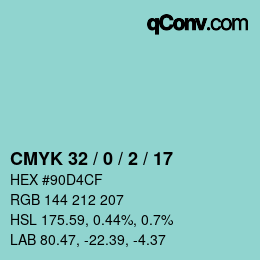 カラーコード: CMYK 32 / 0 / 2 / 17 | qconv.com