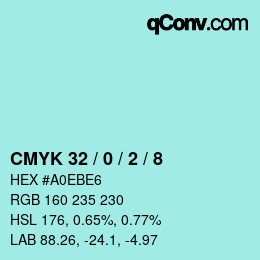 Color code: CMYK 32 / 0 / 2 / 8 | qconv.com