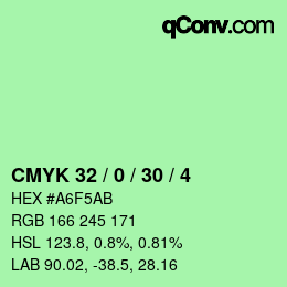 カラーコード: CMYK 32 / 0 / 30 / 4 | qconv.com