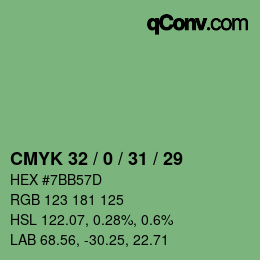 Color code: CMYK 32 / 0 / 31 / 29 | qconv.com