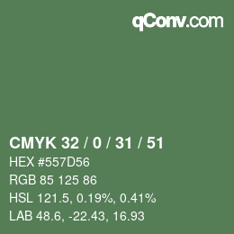 Color code: CMYK 32 / 0 / 31 / 51 | qconv.com