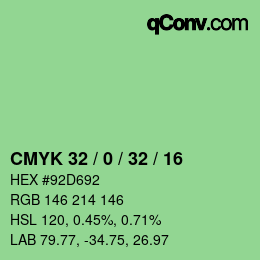 Color code: CMYK 32 / 0 / 32 / 16 | qconv.com