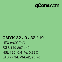 Color code: CMYK 32 / 0 / 32 / 19 | qconv.com