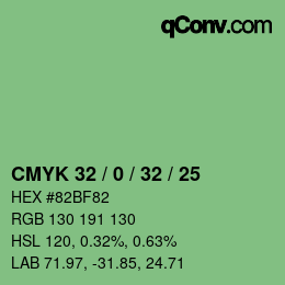 Color code: CMYK 32 / 0 / 32 / 25 | qconv.com