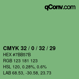 カラーコード: CMYK 32 / 0 / 32 / 29 | qconv.com