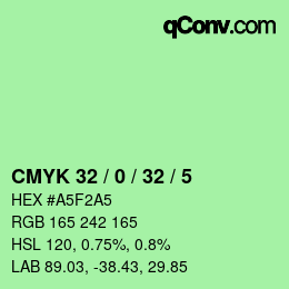 カラーコード: CMYK 32 / 0 / 32 / 5 | qconv.com