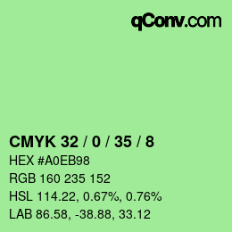 Color code: CMYK 32 / 0 / 35 / 8 | qconv.com