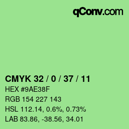 颜色代码: CMYK 32 / 0 / 37 / 11 | qconv.com