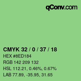 Color code: CMYK 32 / 0 / 37 / 18 | qconv.com