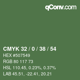 Código de color: CMYK 32 / 0 / 38 / 54 | qconv.com