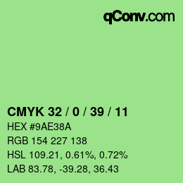 Color code: CMYK 32 / 0 / 39 / 11 | qconv.com