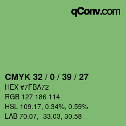 Color code: CMYK 32 / 0 / 39 / 27 | qconv.com