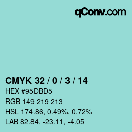カラーコード: CMYK 32 / 0 / 3 / 14 | qconv.com